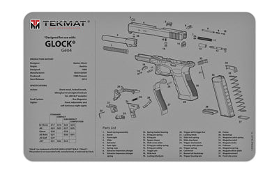 TEKMAT PISTOL MAT FOR GLK GEN 4 BLK