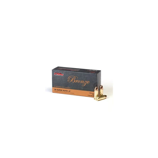 PMC Bronze .38 Super Handgun Ammo - 130 Grain | +P | FMJ