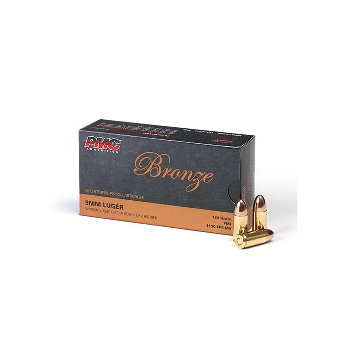 PMC Bronze 9mm Luger Handgun Ammo - 124 Grain | FMJ 1000 rds