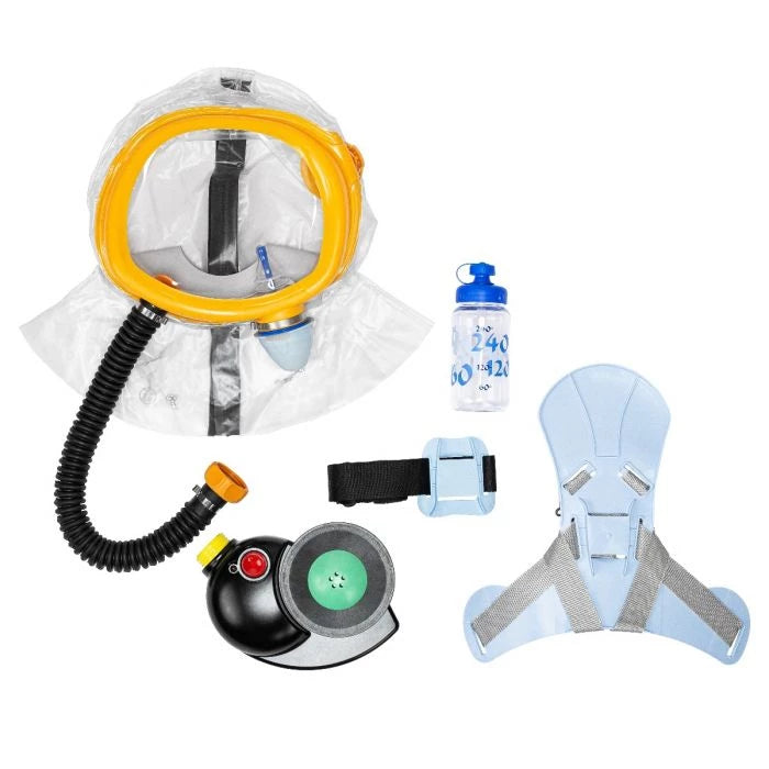 CM-3M CBRN Child Escape Respirator / Infant Gas Mask with PAPR - Includes hydration system & integrated water bottle, blower unit, tubing, back/waist carrier & Israeli NBC Filter